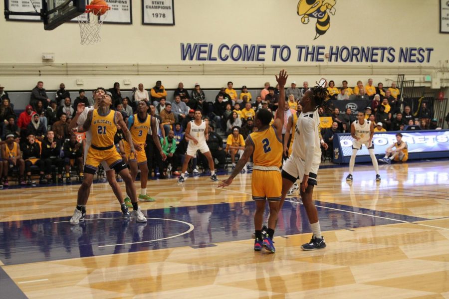 Freshmen guard/forward Jeremiah Davis shooting for a 2 pointer against West Los Angeles College on Sat. 25, 2023