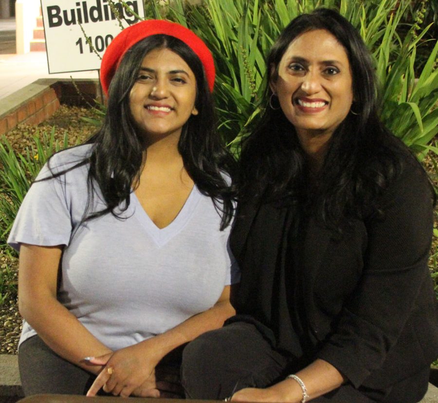 French Club Treasurer Thimandhi Devendra, with her mother Shehara Devendra, who graduated Fullerton College in 2019. At the Fullerton College French Film Festival, Monday, March 27, 2023.