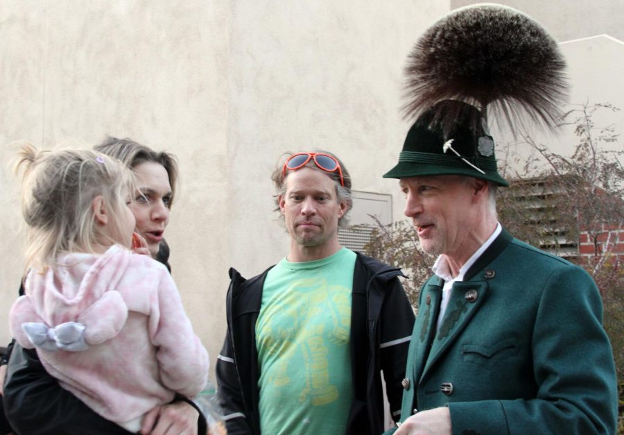 Guests at the French Film Festival Cultural event, Monday, March 27, 2023. Henrike Moll, Psychology professor at USC Los Angeles, with daughter, Greta, Unknown male guest and Fullerton College German professor Klaus Hornell.