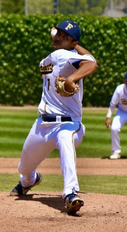 Sophomore right hand pitcher Freddy Castaneda pitched six innings in his start on Friday, April 28, 2023 during at a home game against the Dons. Photo credit: Gerardo Chagolla
