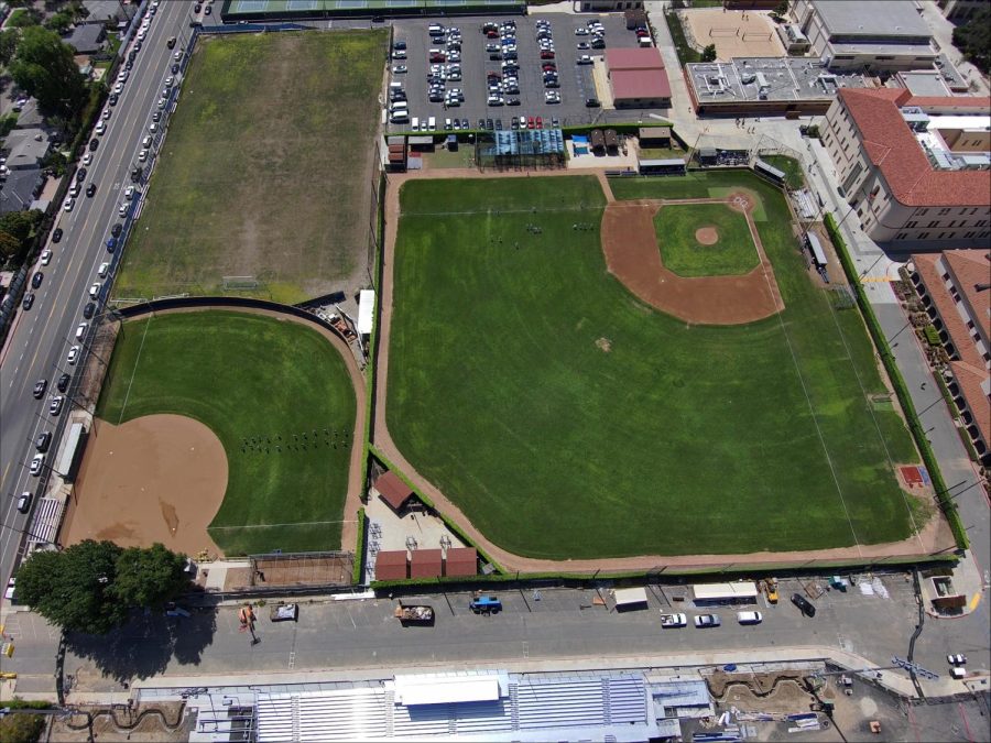This drone shot shows that softball might not be the only facility that needs some attention. Seen here is soccer (top left), softball (bottom left), and baseball (right).