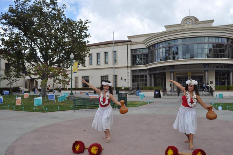 Hawaiian dancing at the Fullerton College APIDA event, Monday, May 1, 2023.