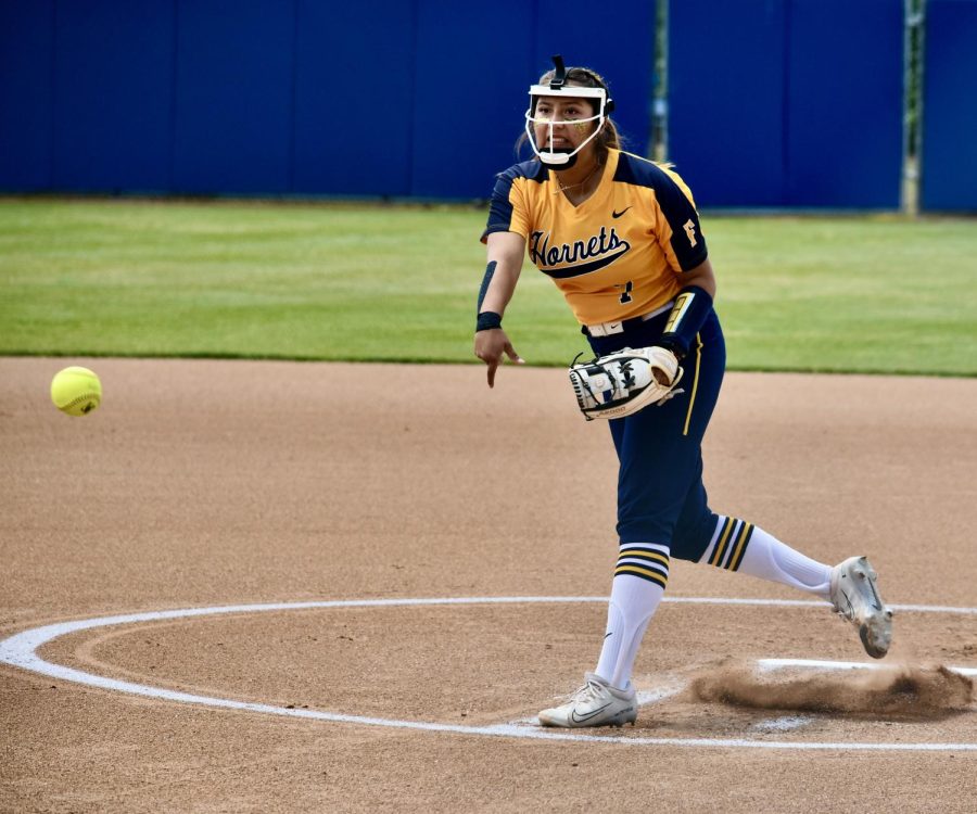 The Hornets' starting pitcher, freshman Allyson Fuentes was hitless until the last inning but she was able to get the win at home on Saturday, May 6, 2023.