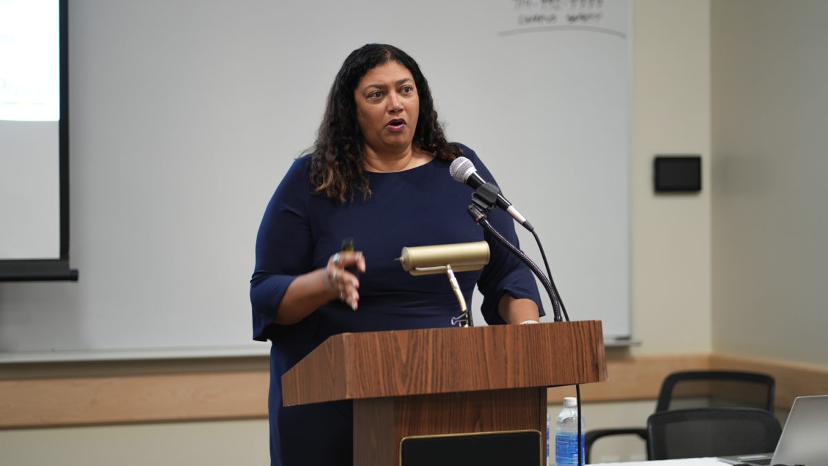 Executive Director for the RP Group Darla Cooper speaking at the African American Transfer Tipping Point Presentation on Monday, Sept. 25, 2023.
