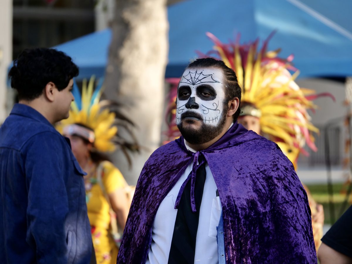 Many people have come out in costume to celebrate Dia de los Muertos, Day of the Dead, in honor of their loved ones who have passed on in front of the Fullerton College Library on Thursday, October 26, 2023.