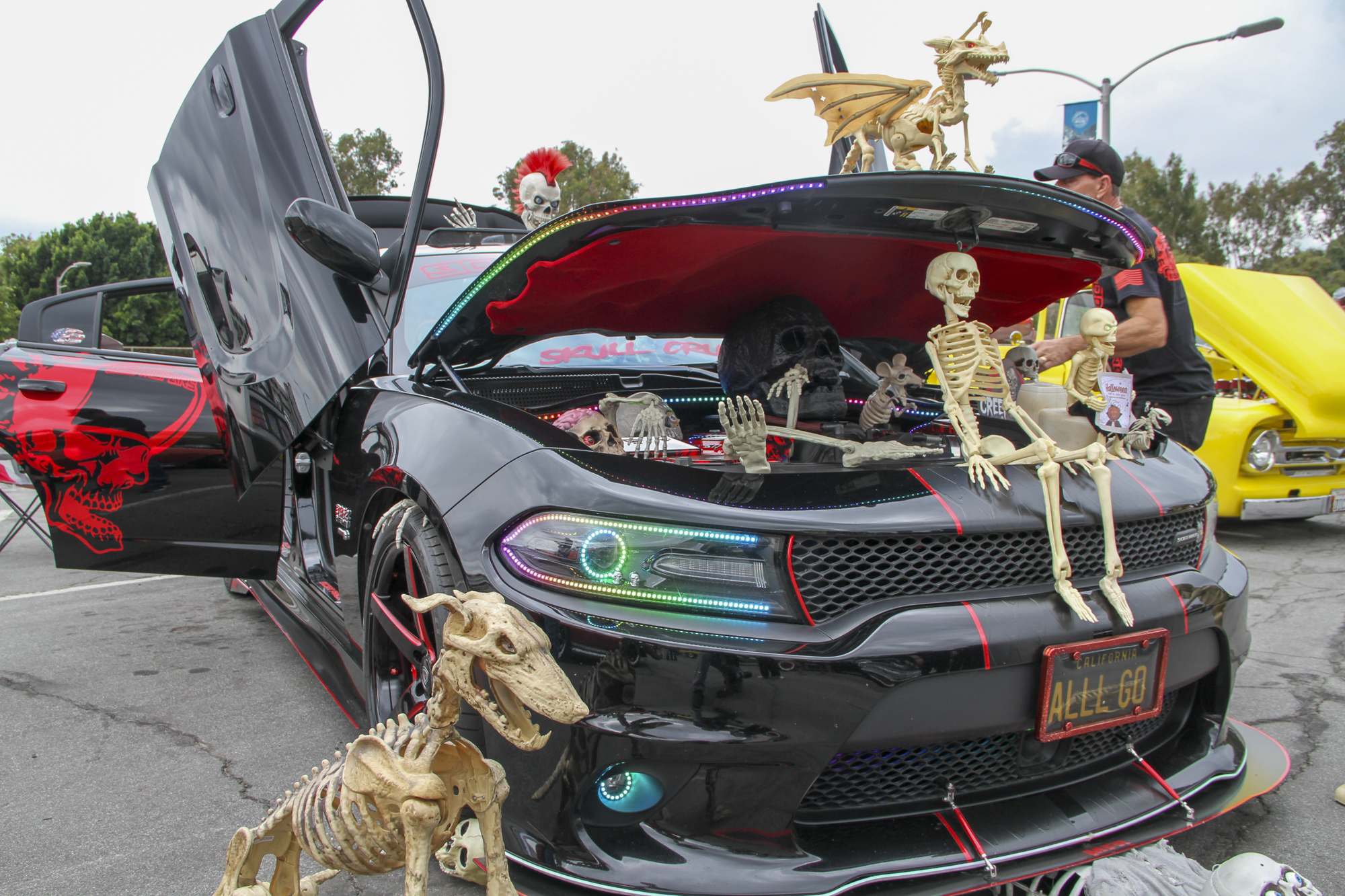 Kim Snow brought the spooky version of his 2016 Dodge Charger to the Curisin to College car show on Saturday, Sept. 30, 2023.