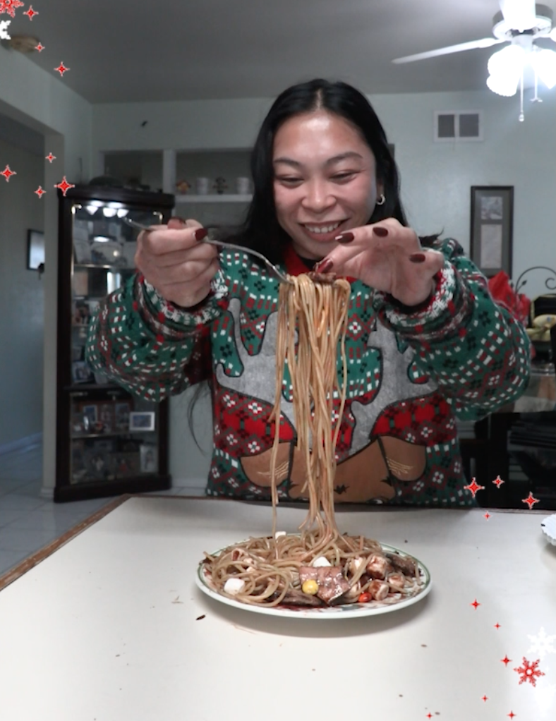 Theres Buddy the Elfs Spaghetti at Home