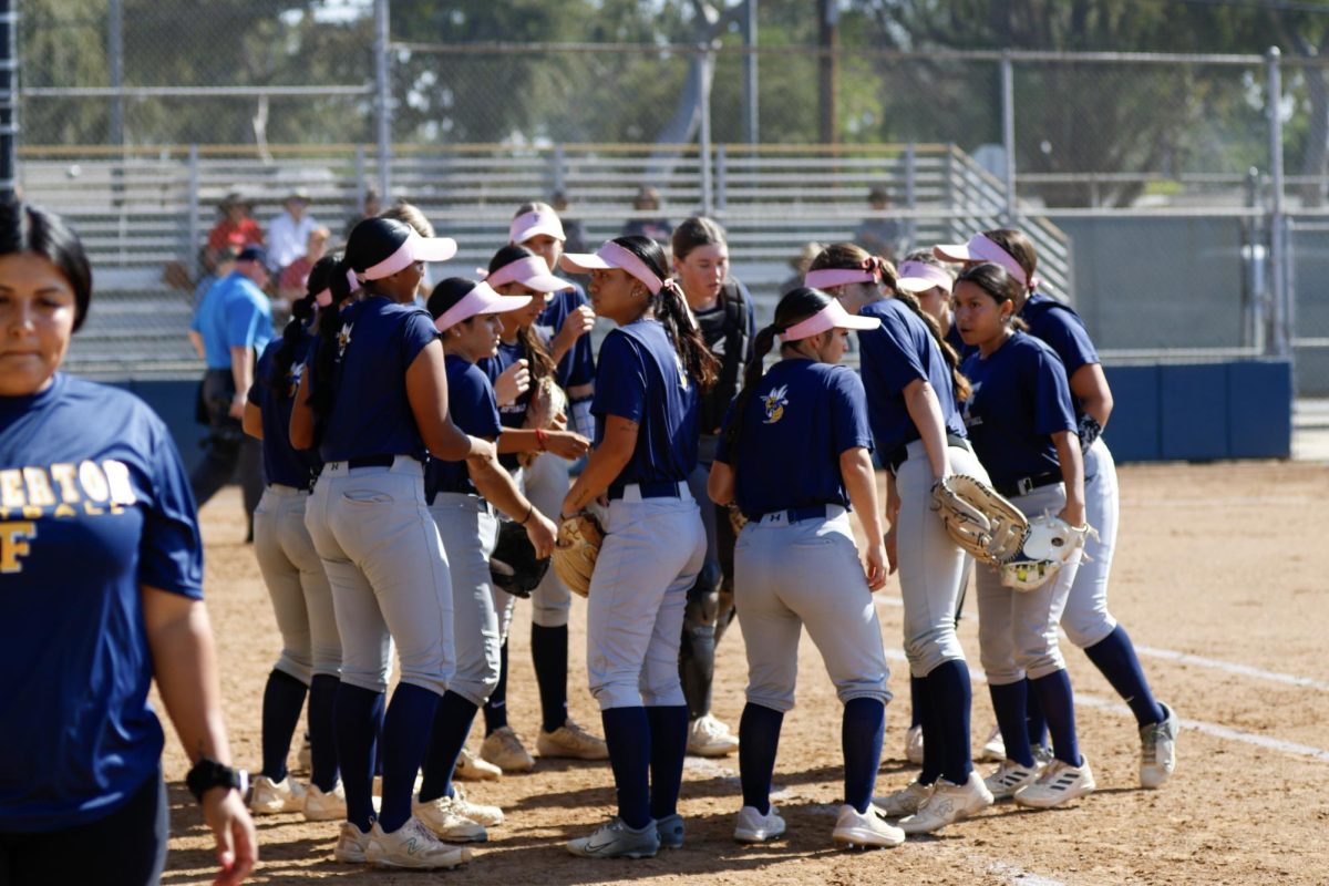 Hornets Softball huddled up before gametime on Friday, Oct. 25, 2024.