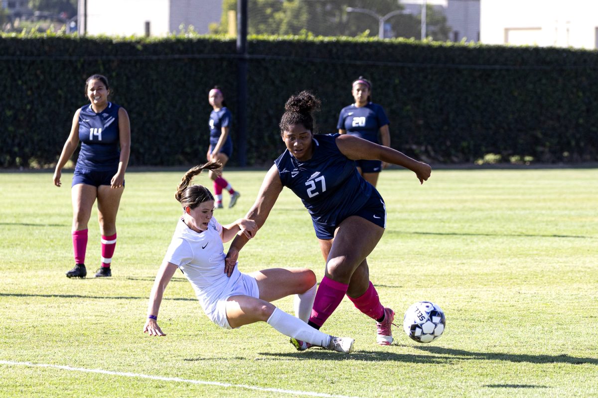 FC's Amyhra Umar fights for possession of the ball on Tuesday, Oct, 1, 2024.