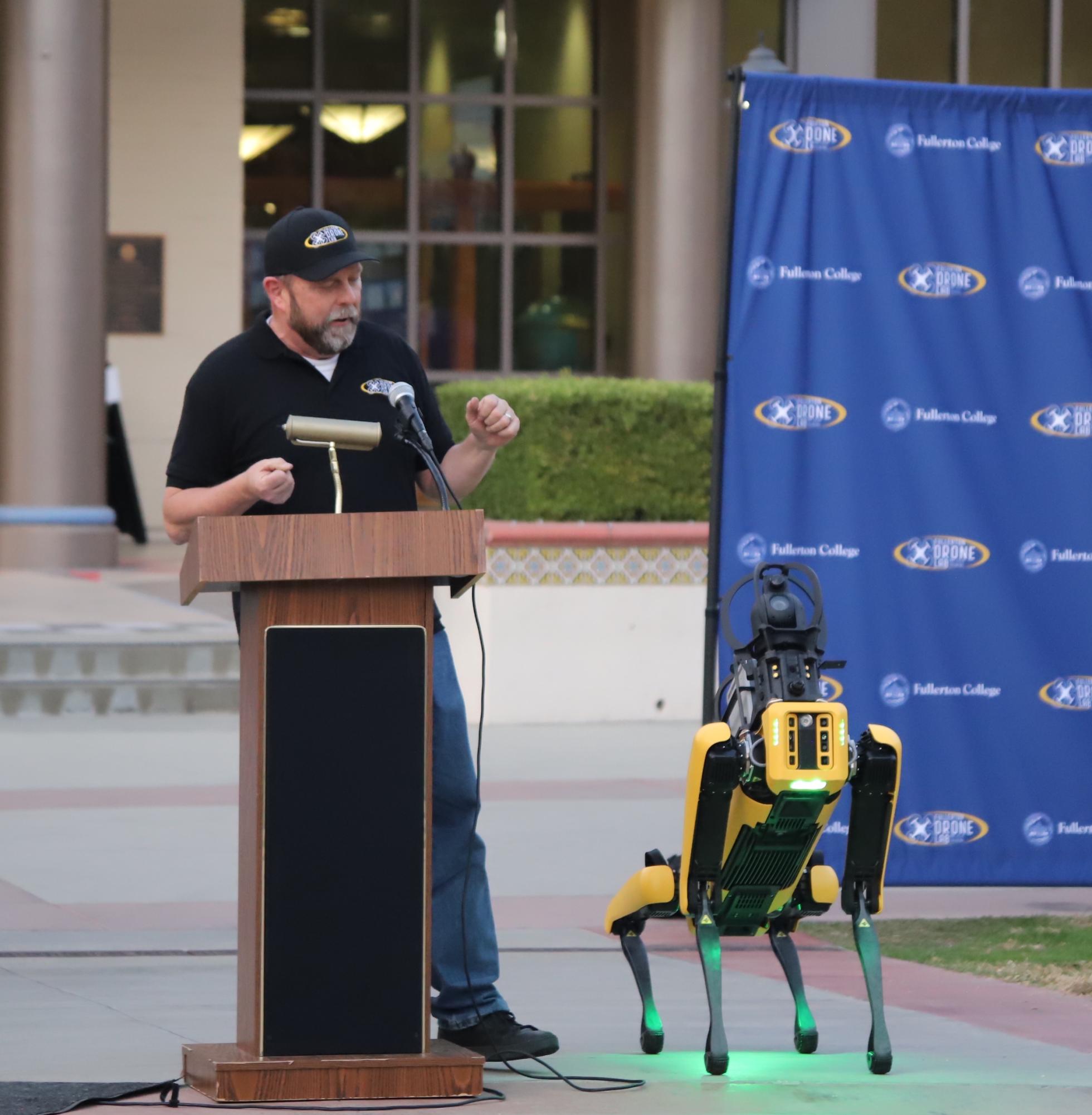 Jay Seidel, director of the Fullerton Drone Lab, gives a speech about the addition of the new bachelor of science program on Dec. 3, 2024.