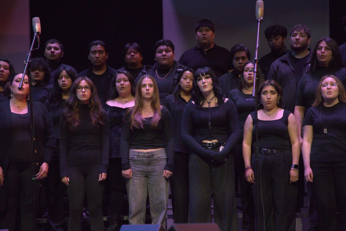 The Fullerton College Concert Choir closes the Musicians at Work show with "Over the Rainbow" by Harol Arlen and E.Y. Harburg.