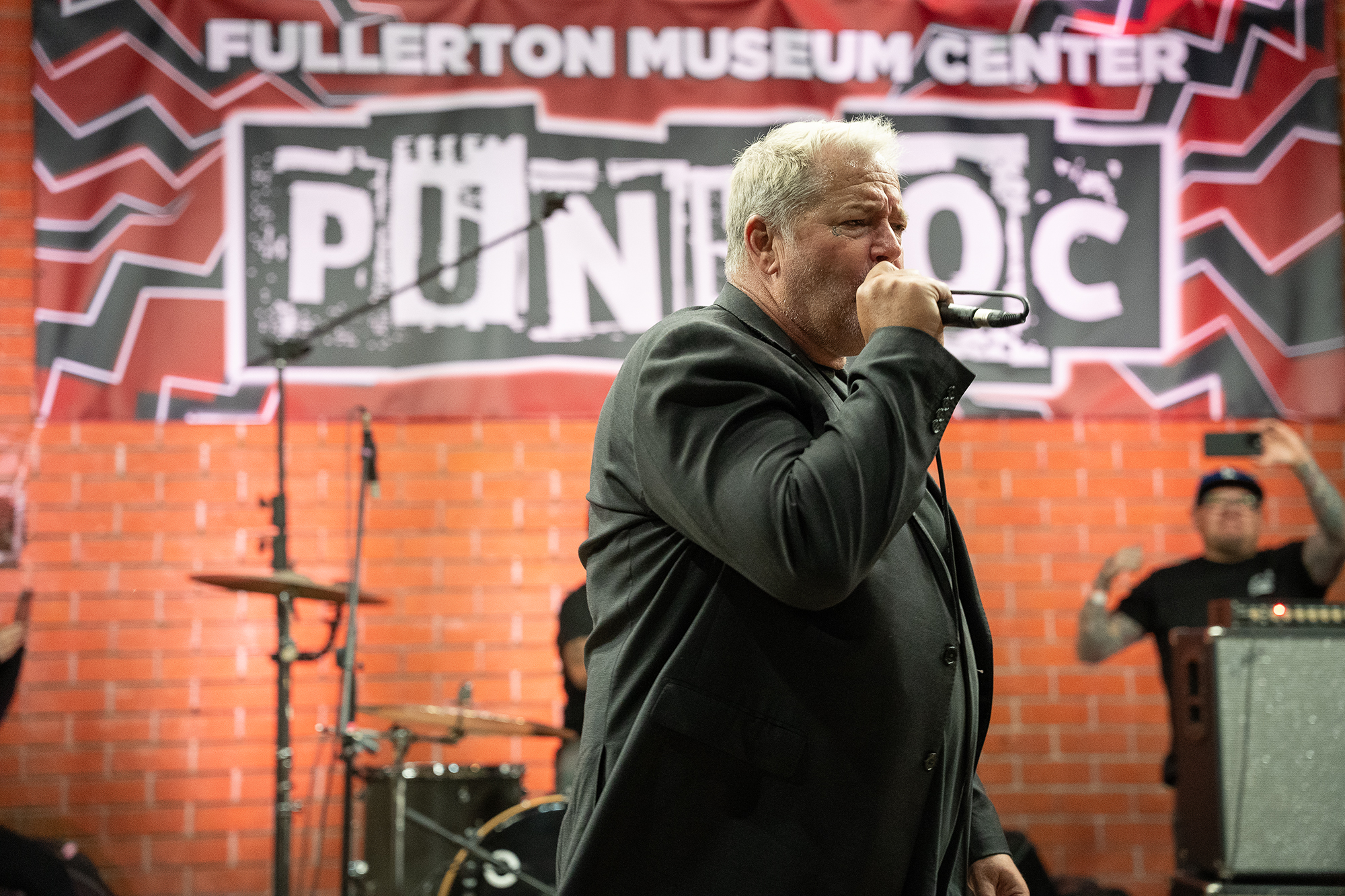 Lead singer Jack Grisham of TSOL performing at The Fullerton Museum Center event PunkOC.