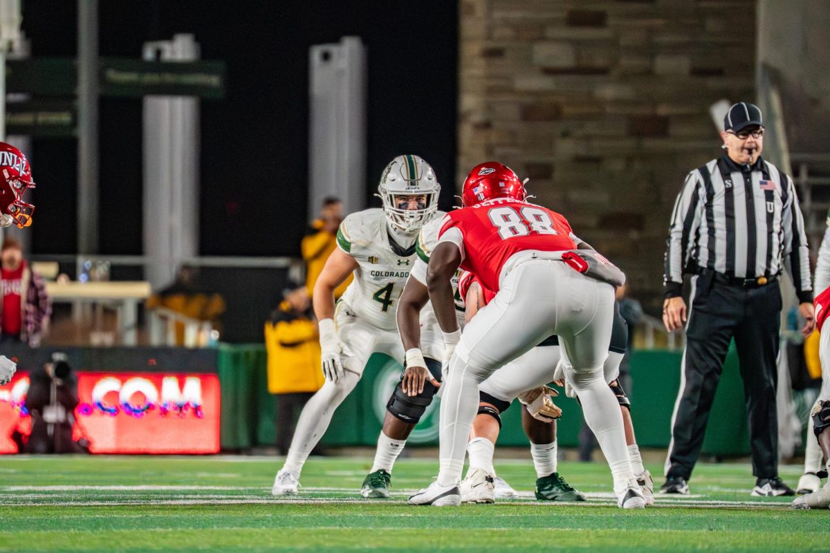 Owen Long, a Whittier local who is currently the captain of Colorado State football, is set and ready, waiting for the ball to be snapped. 